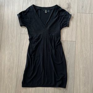 DEPT size small black adjustable waist dress with glitter front detail